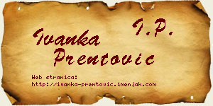 Ivanka Prentović vizit kartica